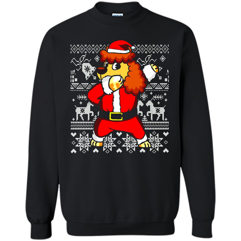 Dabbing Poodle Santa Christmas Holiday Sweatshirt - Sweatshirt