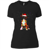 Christmas Lights Boxer Dog Funny Xmas Sweatshirt - Ladies' Boyfriend T-Shirt