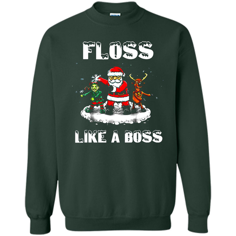 Floss Like A Boss Santa Flossing Dance Funny - Sweatshirt