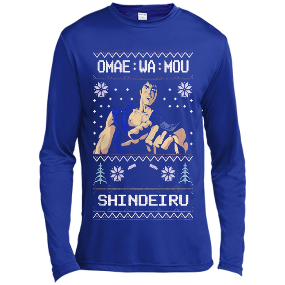 Omae Wa Mou Shindeiru Ugly Christmas Sweater - Canvas Long Sleeve T-Shirt