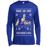 Omae Wa Mou Shindeiru Ugly Christmas Sweater - Canvas Long Sleeve T-Shirt