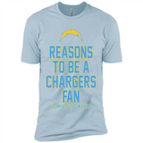 Reasons to be a Los Angeles Chargers Fan Complete List on Back - Premium Short Sleeve T-Shirt