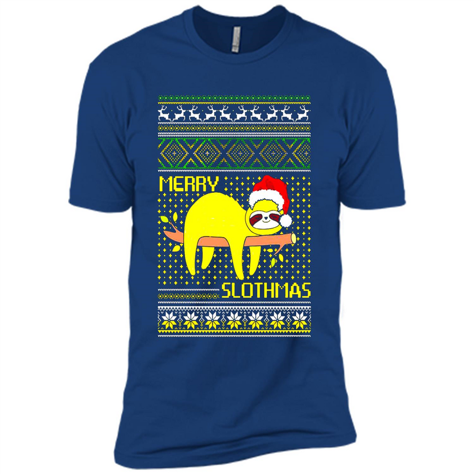 Merry Slothmas Sloth Christmas Sweater PINGPONG - Premium Short Sleeve T-Shirt