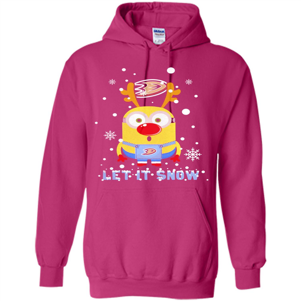 Minion Anaheim Ducks Ugly Christmas Sweater Let it Snow - Hoodie