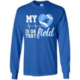 Carolina Panthers Football My Heart is on that Field - Long Sleeve T-Shirt