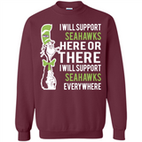 Shirt For Dr Seuss Cat And Seattle Seahawks Fans - Sweatshirt