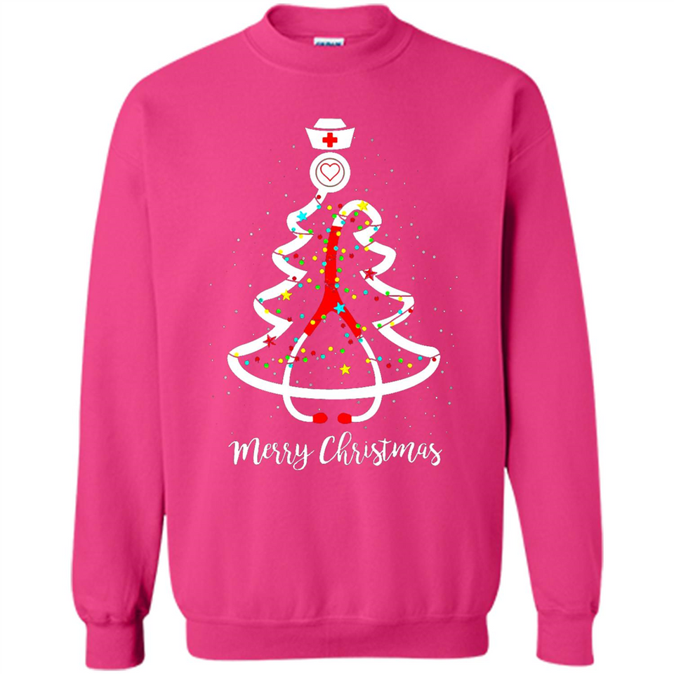 Christmas tree Nurse merry Christmas - Sweatshirt
