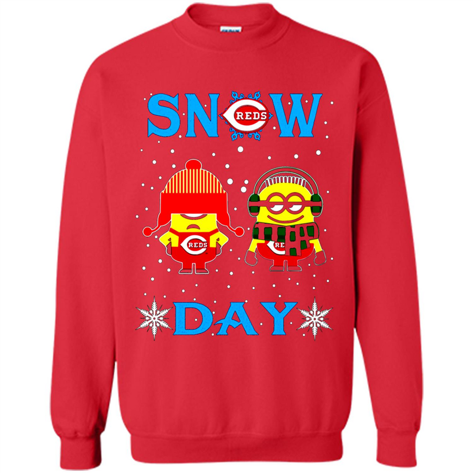 Snow Day Shirt For Cincinnati Reds Vs Minion Fans pingpong