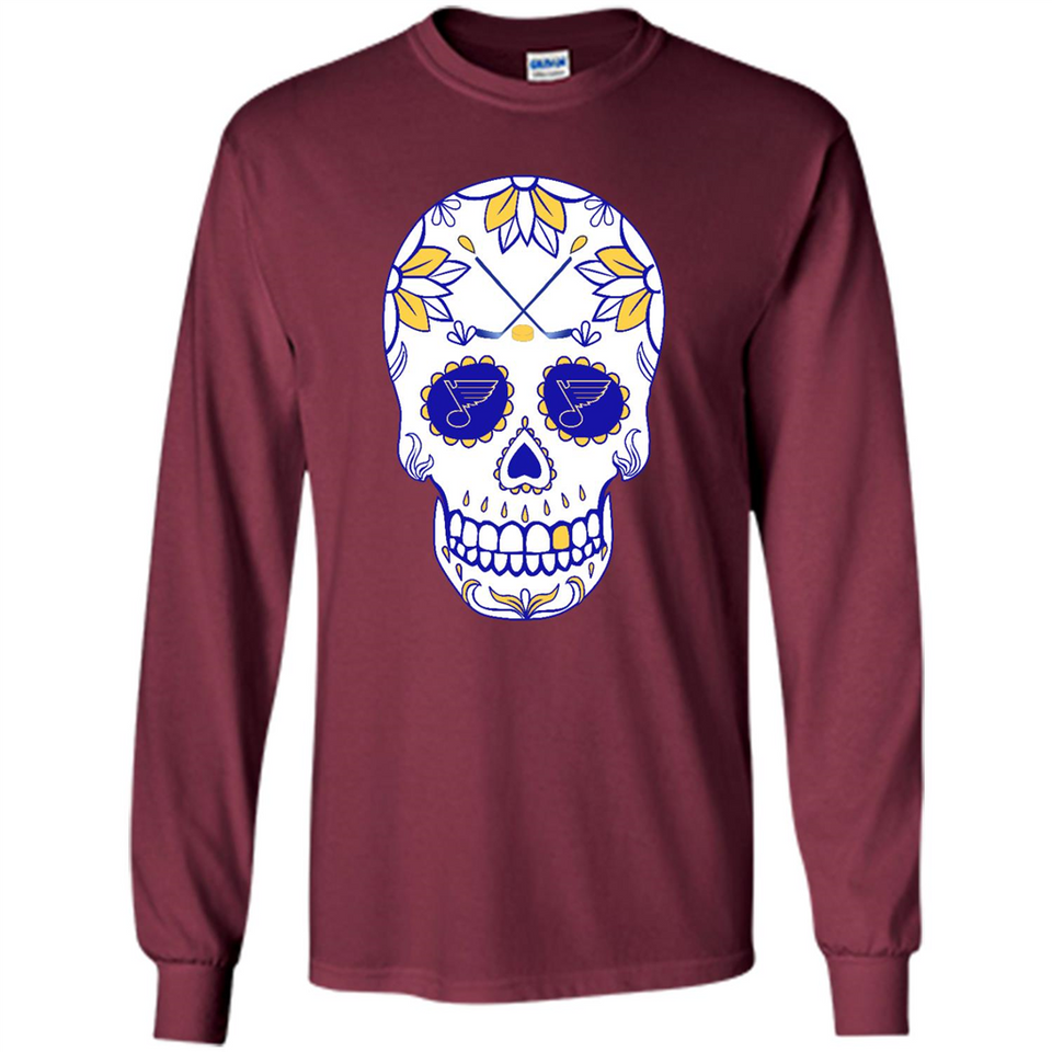 St. Louis Blues Hockey Sugar Skull Day of the Dead