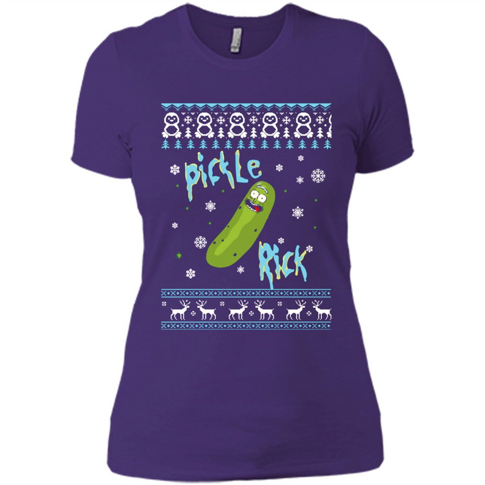 Rick and Morty Pickle Rick Ugly Christmas Sweater - Ladies' Boyfriend T-Shirt