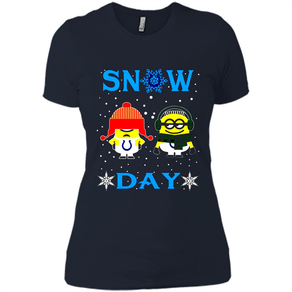 Snow Day Shirt For Indianapolis Colts Vs Minion Fans pingpong