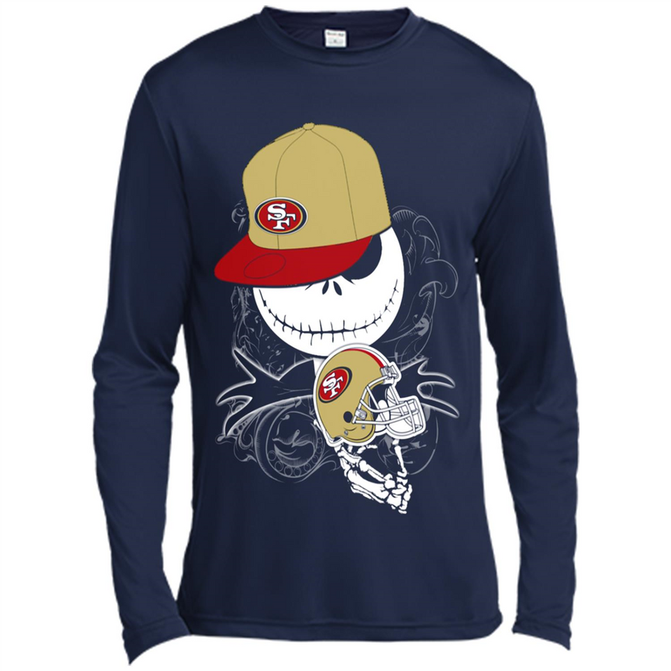 Jack Skellington The Nightmare Before Christmas-49ers Football - Canvas Long Sleeve T-Shirt