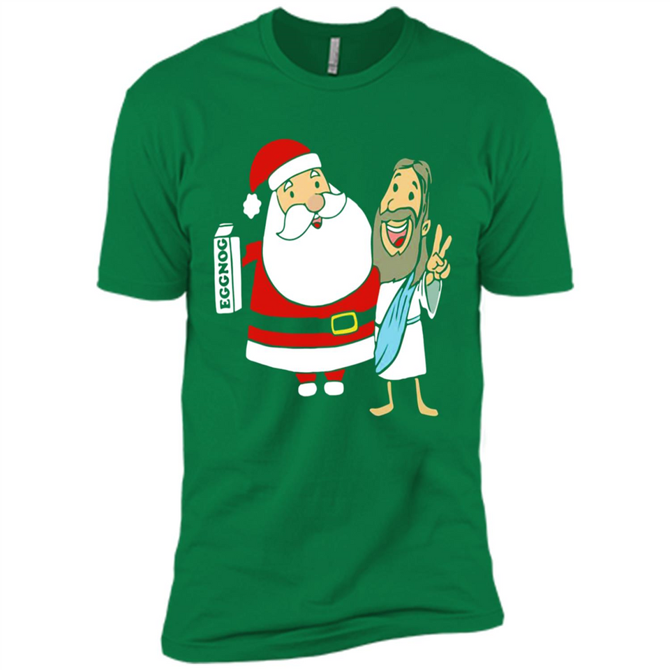Eggnog Santa And Jesus Christmas