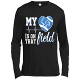 Detroit Lions Football My Heart is on that Field - Canvas Long Sleeve T-Shirt