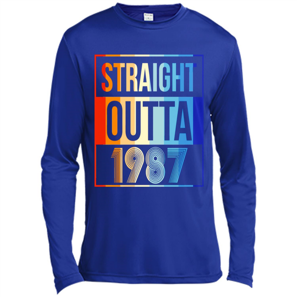 Retro Straight Outta 1987 31 Years Old - Canvas Long Sleeve T-Shirt