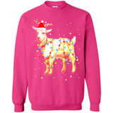 Christmas Lights Goat Wearing Santa Hat Funny Xmas - Sweatshirt