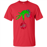 GRINCH HAND HOLDING ATLANTA BRAVES GLITTER CHRISTMAS PINGPONG