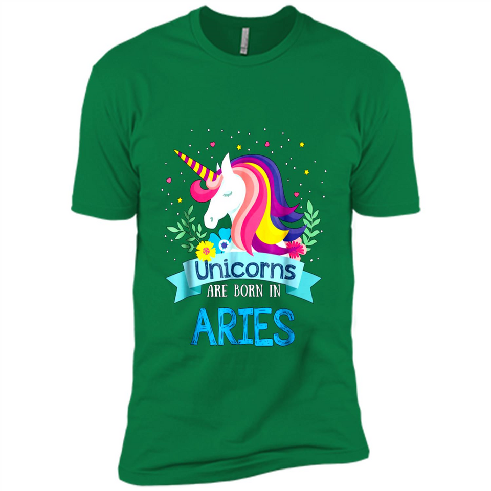 Unicorns are born in Aries Birthday Rainbow Gift Custom Ultra Cotton
