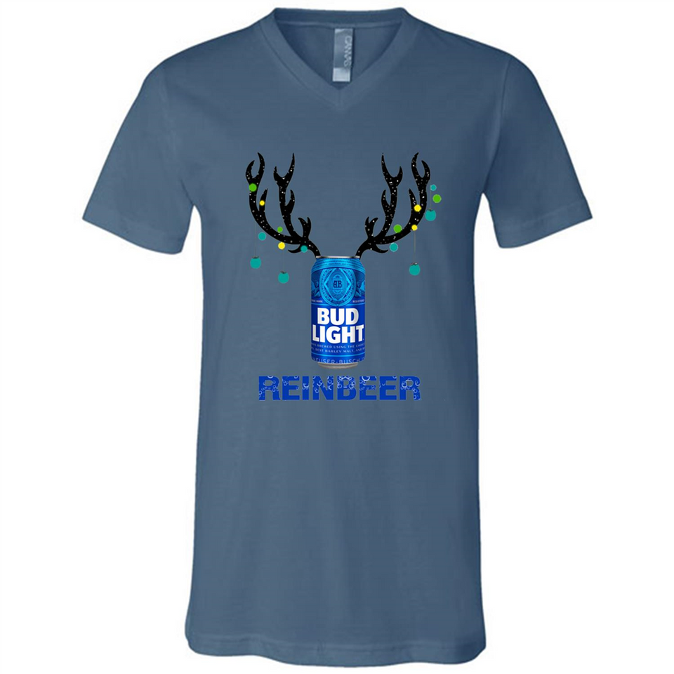 Bud Light Reinbeer Funny Beer Reindeer Christmas Sweatshirt - Canvas Unisex V-Neck