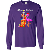 Flamingo Christmas Shirt, Merry Christmas Shirt , Flamingo - Long Sleeve T-Shirt