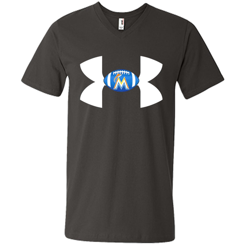 Miami Marlins Under Armour Logo - Men's V-Neck