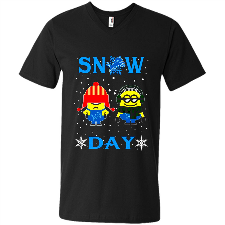 Snow Day Shirt For Detroit Lions Vs Minion Fans pingpong