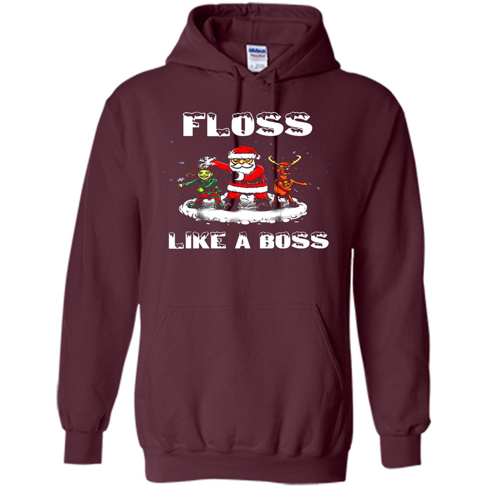 Floss Like A Boss Santa Flossing Dance Funny - Hoodie
