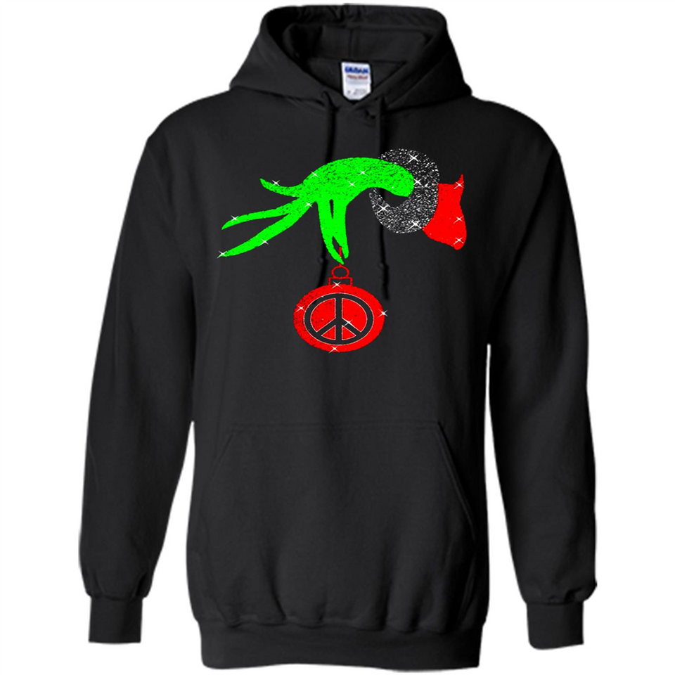 Christmas The Grinch Hand Holding Hippie Ornament - Hoodie