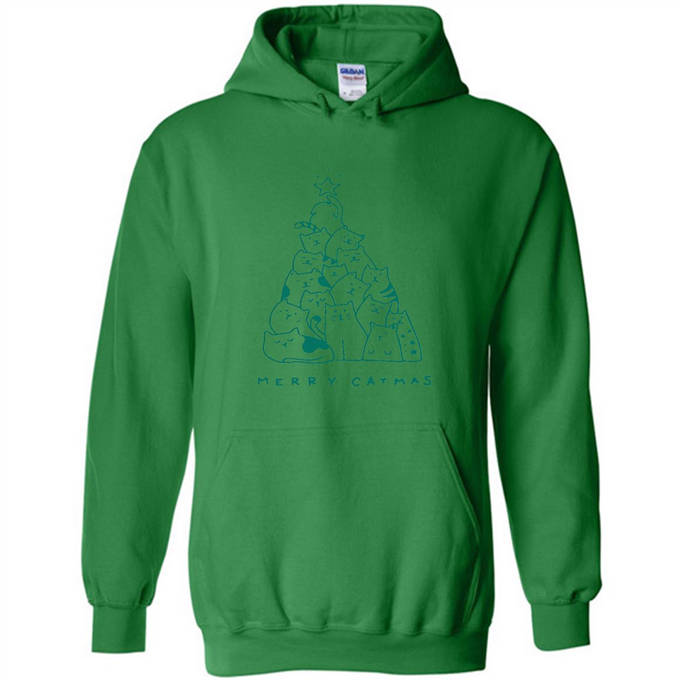 Merry Catmas Funny Cat Christmas Tree Sweatshirt - Hoodie
