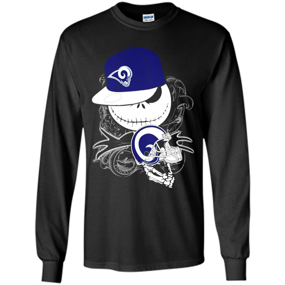Jack Skellington The Nightmare Before Christmas-Rams Football - Long Sleeve T-Shirt