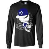 Jack Skellington The Nightmare Before Christmas-Rams Football - Long Sleeve T-Shirt