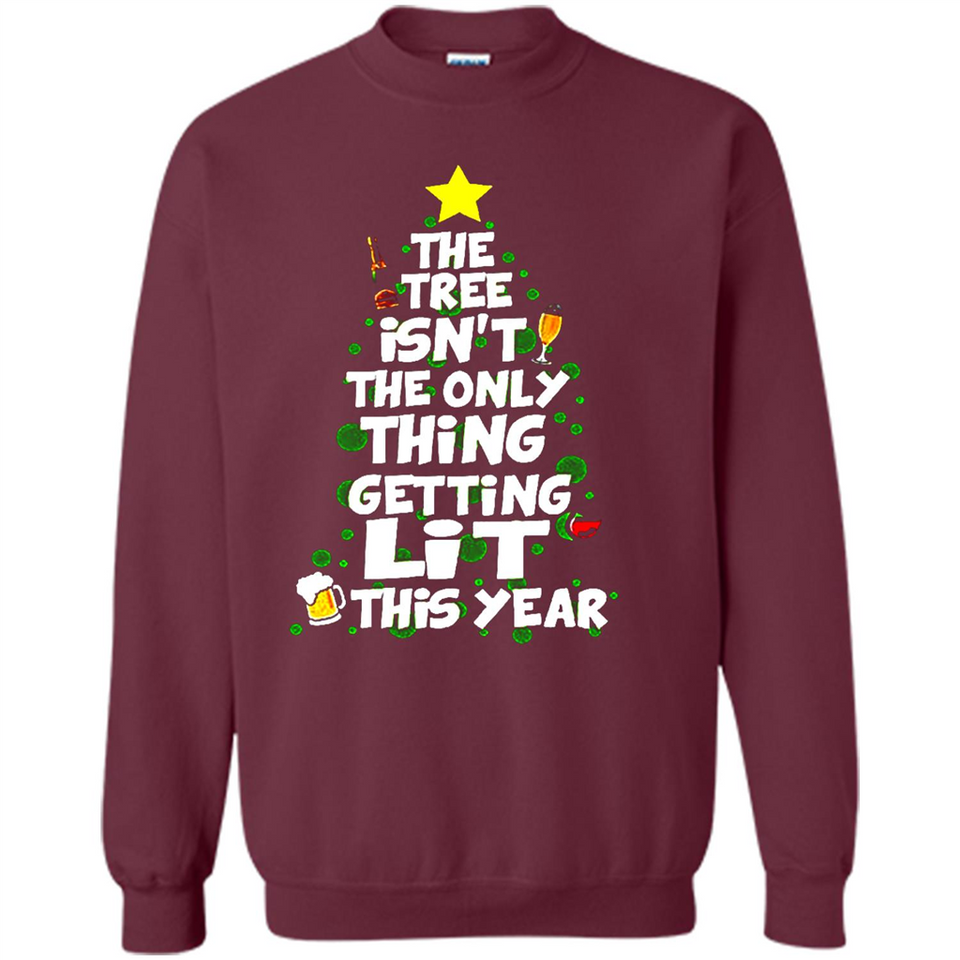 Funny Christmas Tree Drinking Sweatshirt Adult Boozy Festive - Sweatshirt