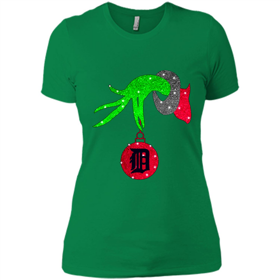 GRINCH HAND HOLDING DETROIT TIGERS GLITTER CHRISTMAS PINGPONG