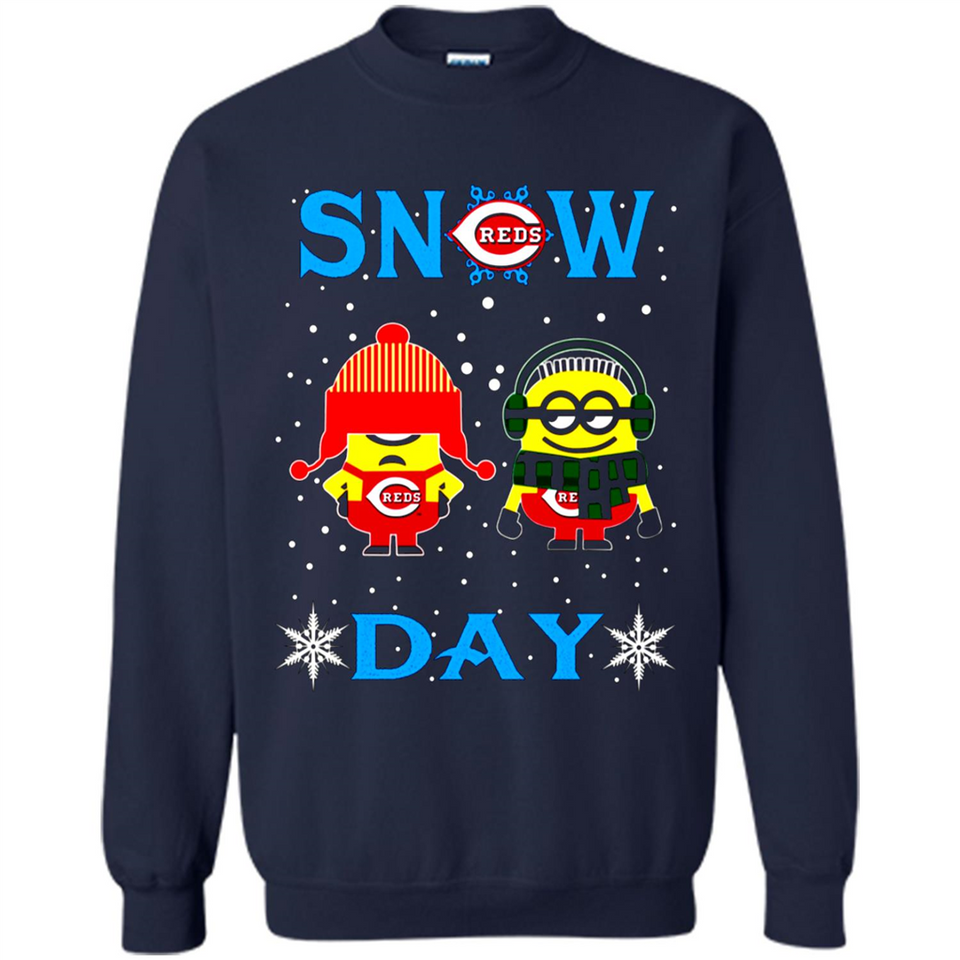 Snow Day Shirt For Cincinnati Reds Vs Minion Fans pingpong