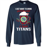 I Just Want To Drink Hot Chocolate & Watch Tennessee Titans Ugly Christmas Sweater PINGPONG