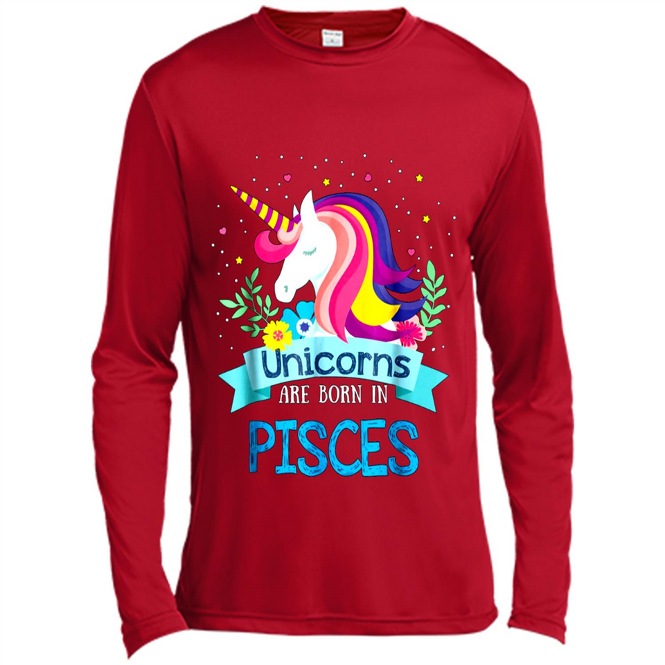 Unicorns are born in Pisces Birthday Rainbow Gift Ladies Custom