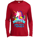 Unicorns are born in Pisces Birthday Rainbow Gift Ladies Custom