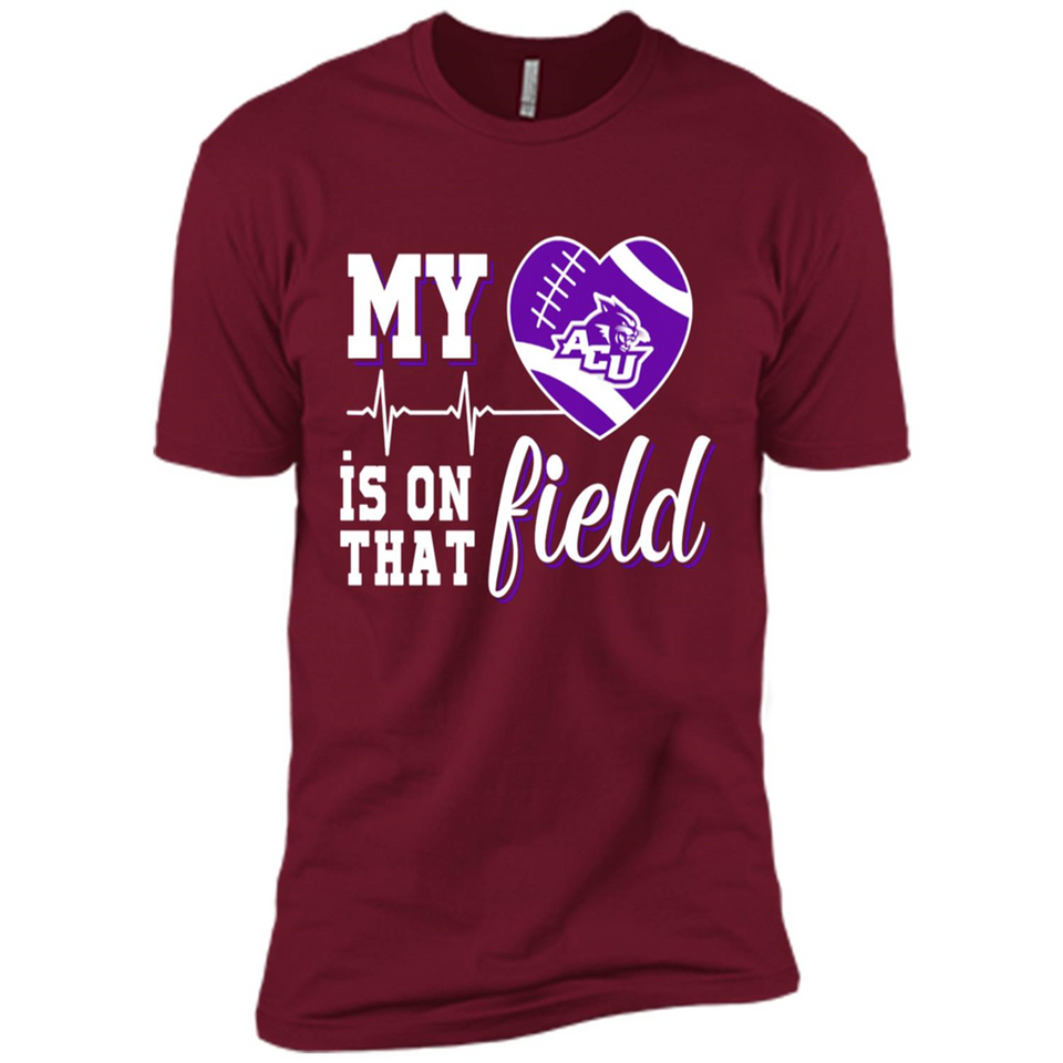 Abilene Christian Wildcats Football My Heart is on that Field - Premium Short Sleeve T-Shirt