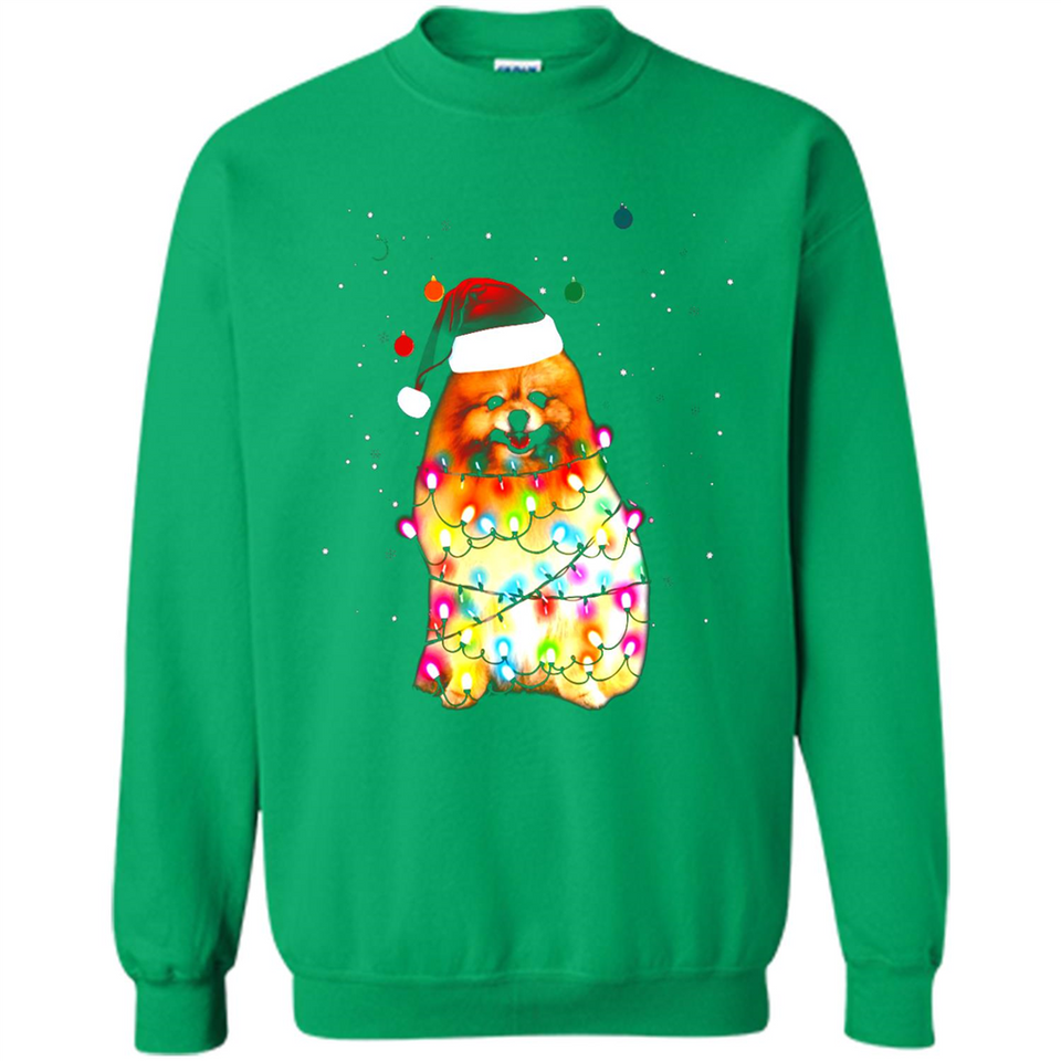 Pomeranian Santa Lights Christmas Dog Xmas Sweatshirt - Sweatshirt