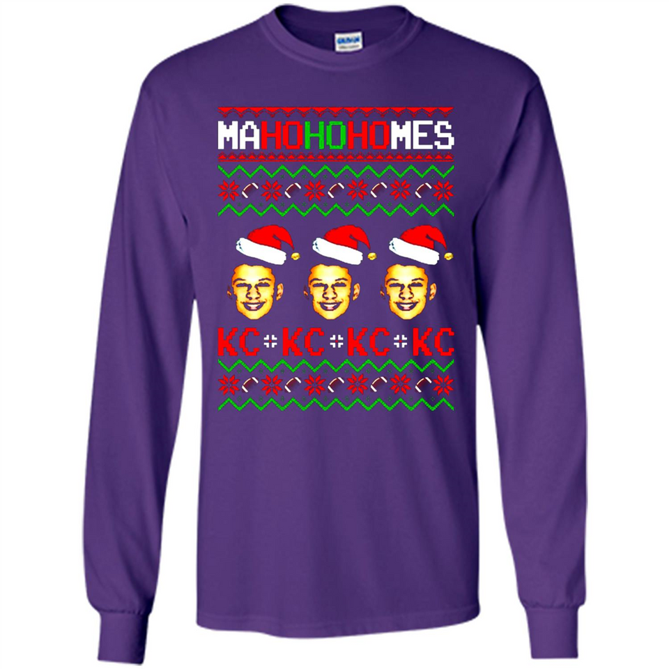 Patrick Mahomes Ma Ho Ho Homes Christmas sweatshirt PINGPONG - Long Sleeve T-Shirt