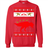 Dinosaur and Santa Clause Ugly Christmas Sweater - Sweatshirt
