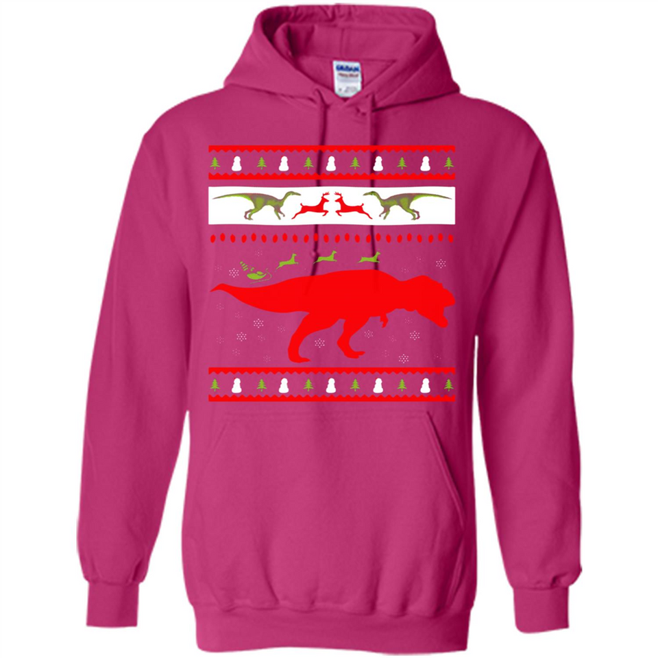Dinosaur and Santa Clause Ugly Christmas Sweater - Hoodie