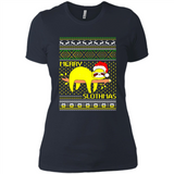 Merry Slothmas Sloth Christmas Sweater PINGPONG - Ladies' Boyfriend T-Shirt