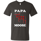 Papa Moose Funny Christmas Plaid Buffalo T-Shirt - Men's V-Neck