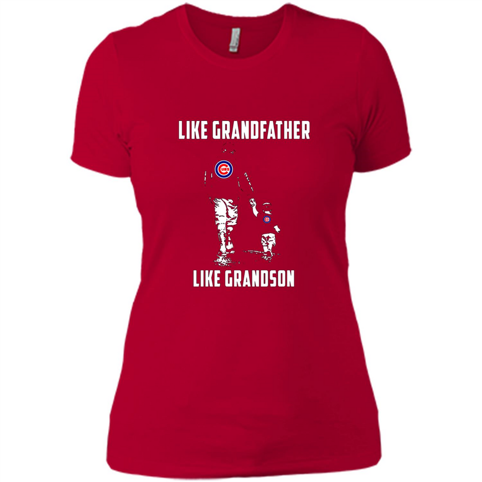 Chicago Cubs GrandFather Like GrandSon - Ladies' Boyfriend T-Shirt