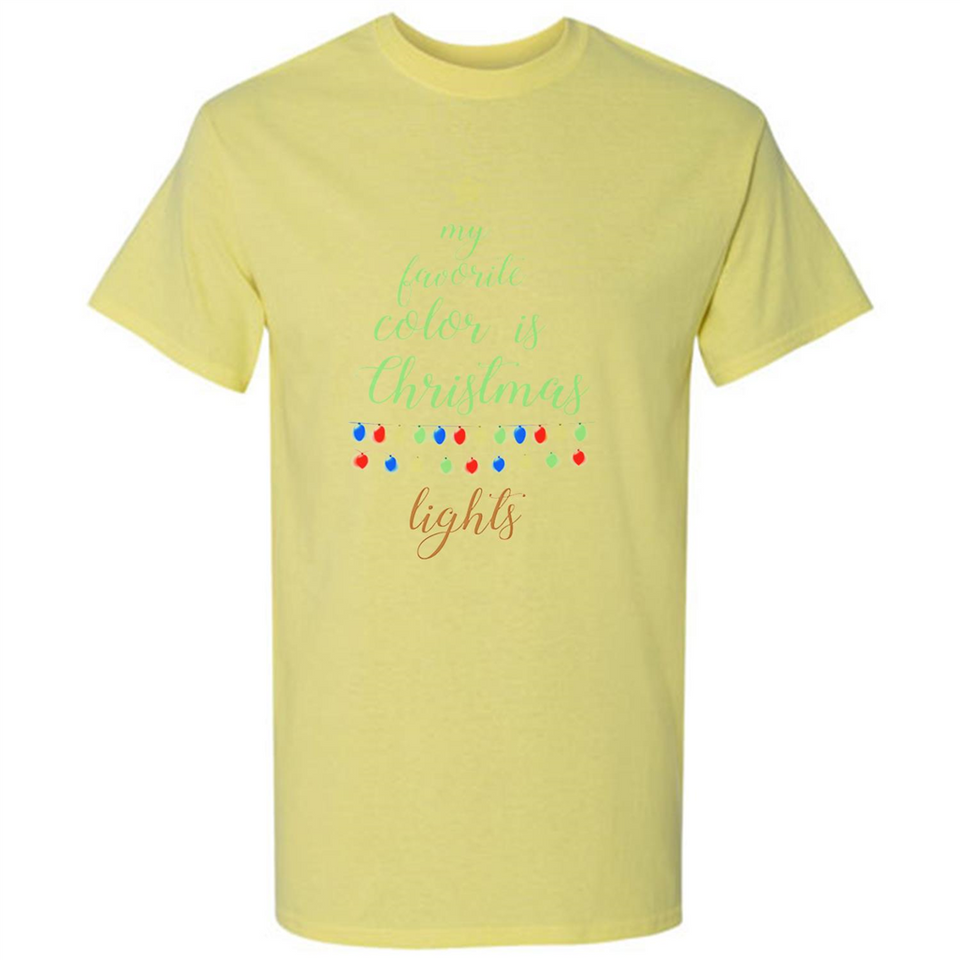 My Favorite Color is Christmas Lights Xmas Sporty T-Shirt - Shirt