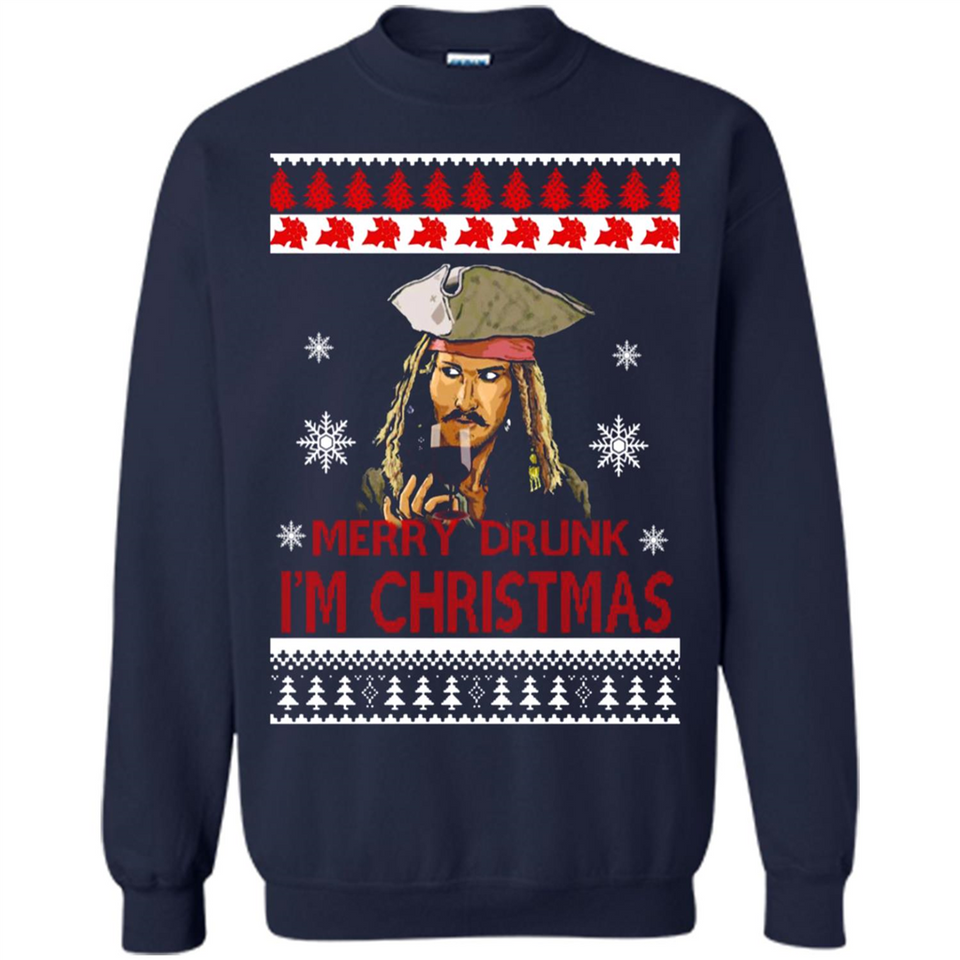 Jack sparrow Merry Drunk I'm Christmas - Sweatshirt