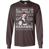 All I Want For Christmas Is Harambe Christmas - Long Sleeve T-Shirt