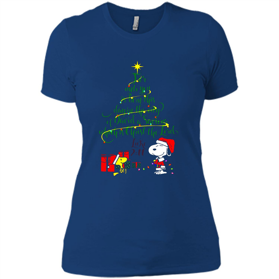 Snoopy Christmas Tree T-Shirt - Ladies' Boyfriend T-Shirt