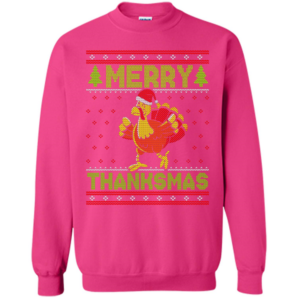 Merry Thankmas Ugly Xmas Thanksgiving Turkey Sweatshirt - Sweatshirt